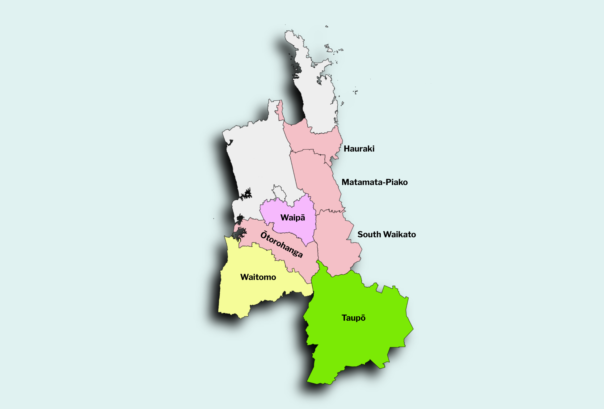 Map of the Waikato Water Done Well councils