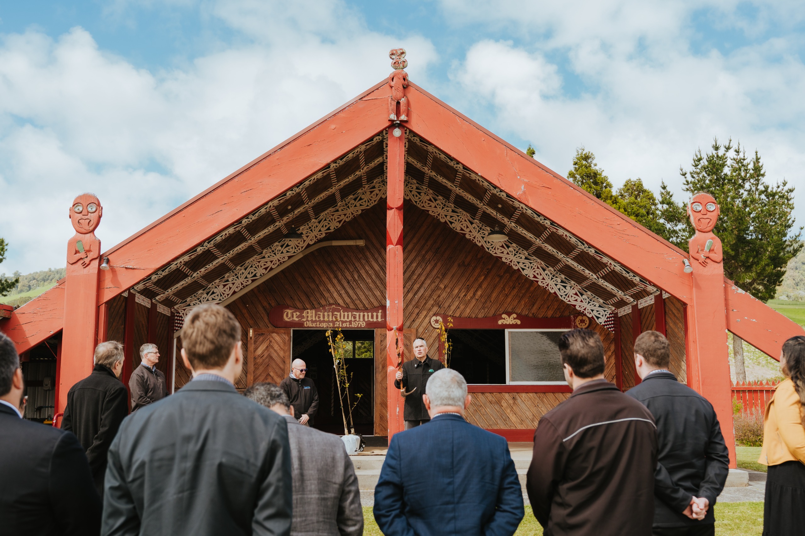 People gathered at the marae