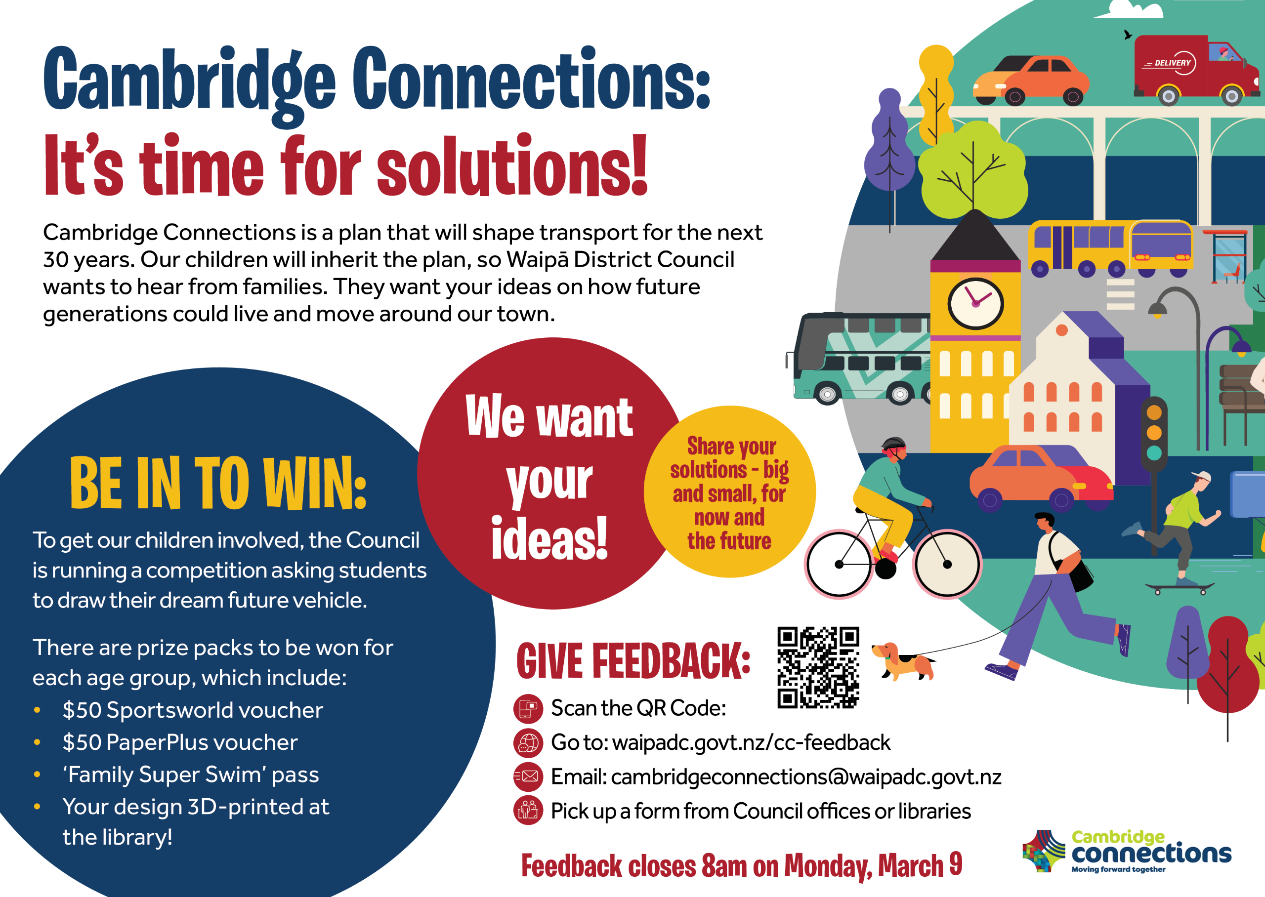 This describes the competition, what you can win and encourages parents to give feedback