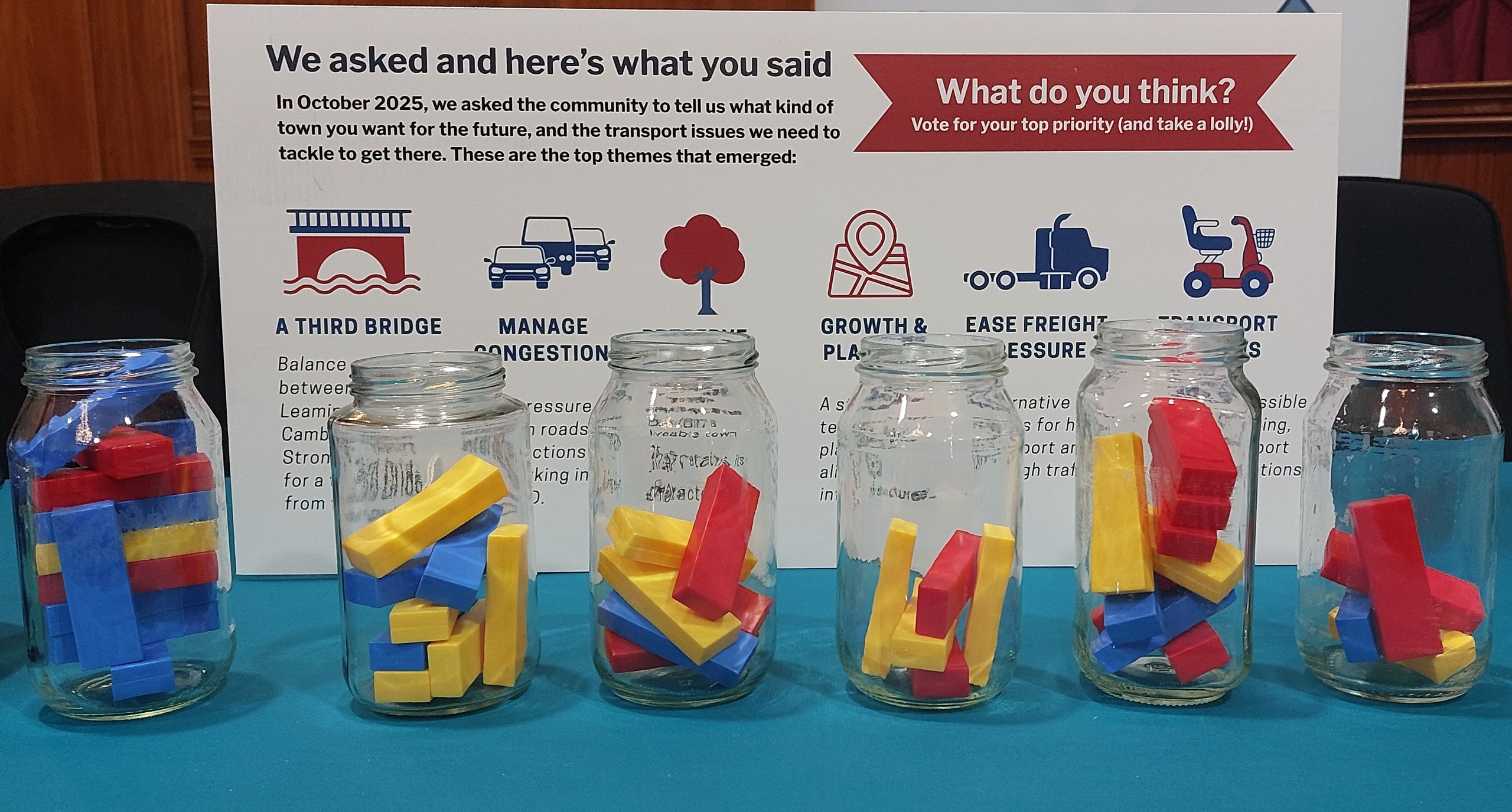 Pop up voting booth on Cambridge transport